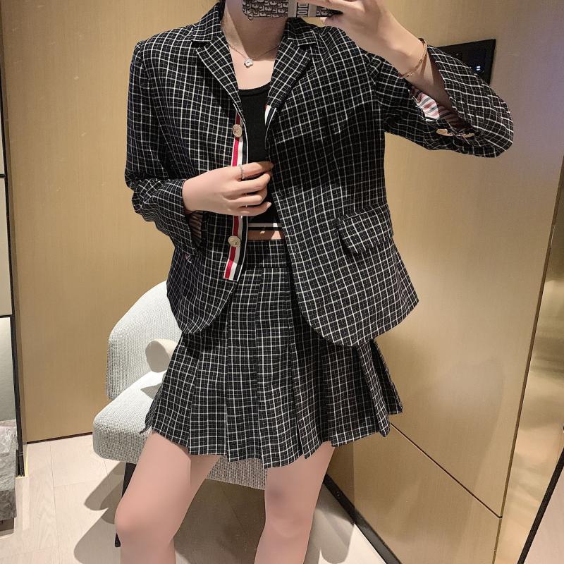 

Plaid Suit Coat Tweed Blazer Women Plaid Coat Vintage Thick Office Suit Jacket Sprint Women Blazers And Jackets