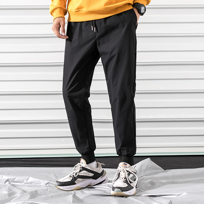 

Fashion Comfortable Casual Pants Men Jogger Pants Mens Loose Trousers Male Chinese Traditional Spring Summer Cloth Ropa Interior, Black