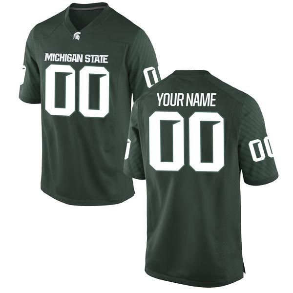 

Custom 2020 Michigan State Spartans MSU Football Green White Any Name Any Number #18 LeVeon Bell #7 Cody #3 LJ Scott Lewerke NCAA Jersey, Black