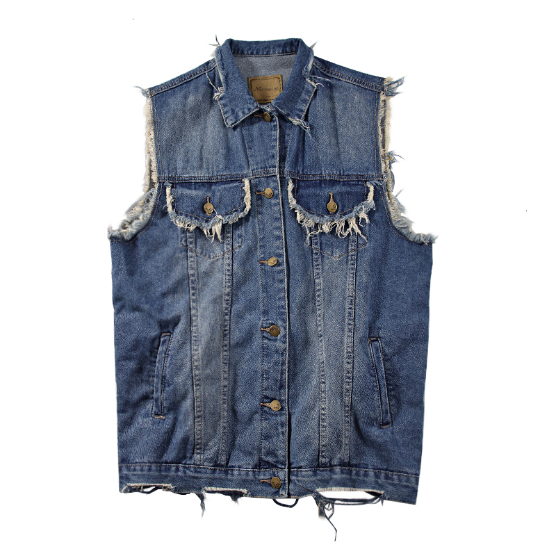 

Lente Zomer Korte Denim vrouwen Vest 2019 Toevallige Slanke Enkele Breasted Colete Feminino Mouwloze Jeans Jassen, Blue
