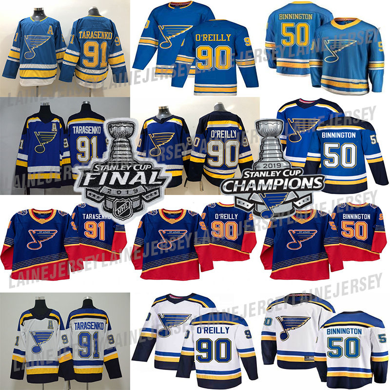 

St. Louis Blues Jersey 2019 Stanley Cup Champions Vintage 90 Ryan O'Reilly 91 Vladimir Tarasenko 50 Binnington 99 Wayne Gretzky 47 Torey Krug hockey jerseys, Light blue