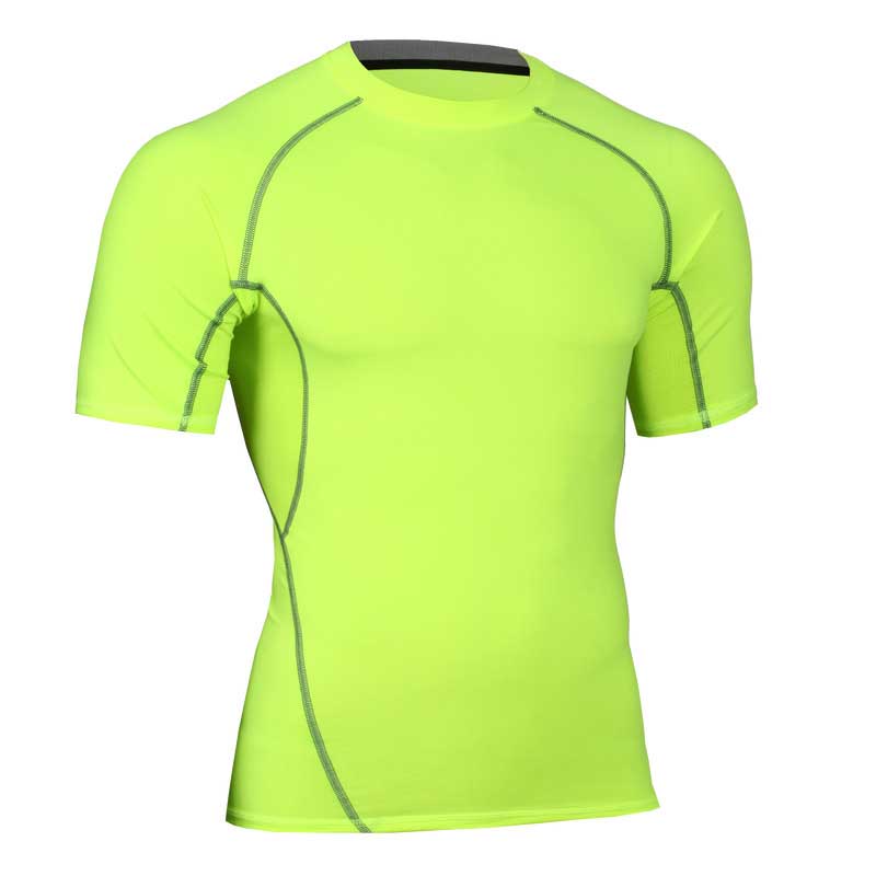 

2020 Men Workout GYM Fitness Tops Tee Sport Run Yoga Train Male Quick Dry Compression Exercise Muslce Bodybuilding T Shirt MA26, Beige