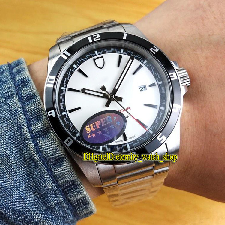 

High Quality White Date Dial Japan Miyota Automatic Mechanical 20500N-95730 Mens Watch 316L Stainless Steel Case Steel Band Sport Watches, Box