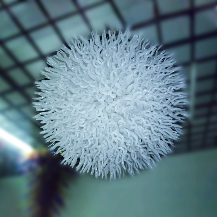 

Very Popular Large White Glass Chandelier Round Crystal Pendant Light Living Room Dining Room Hand Made Glass Chandelier for Art Decoration