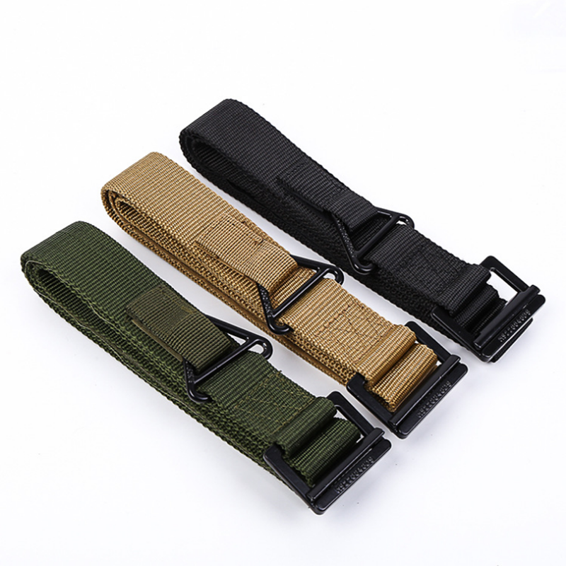 

Outdoor tactical belt men's canvas belt drape rescue nylon inner, Khaki