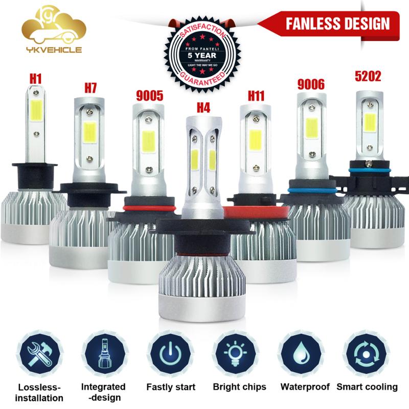 

Super bright H7 LED H4 H11 H8 HB4 9006 9005 HB3 Car Headlight Bulb 10000LM 6000K High Low Beam H1 H27 12V led fog lams YKVEHICLE