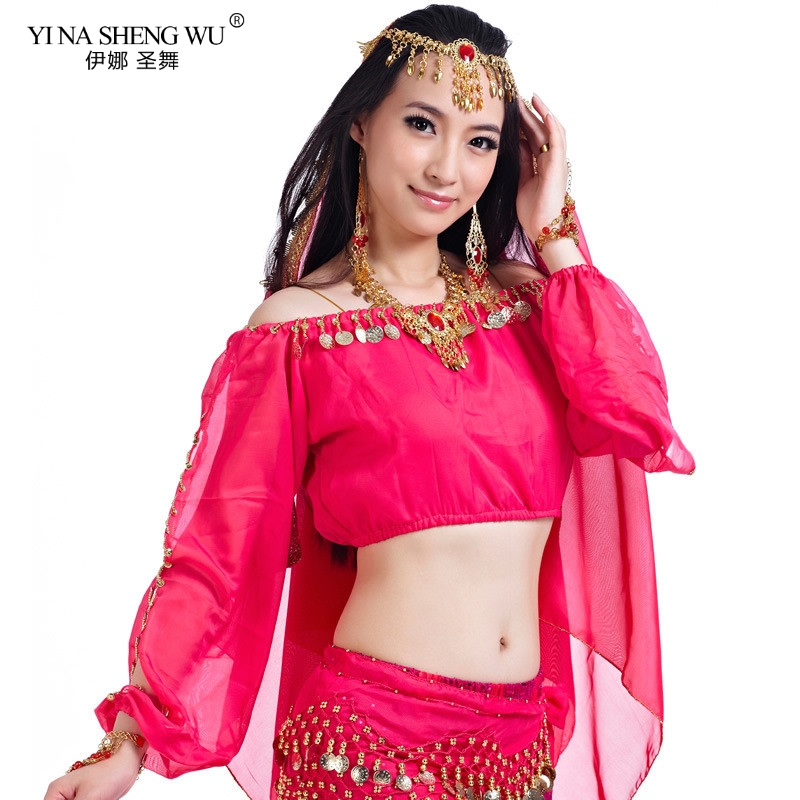 

Lady women Sexy Belly Dance Tops Sequin accessories off-the-shoulder bellydance Costumes Tops belly dancing Dancewear Top Bra, Royal blue top