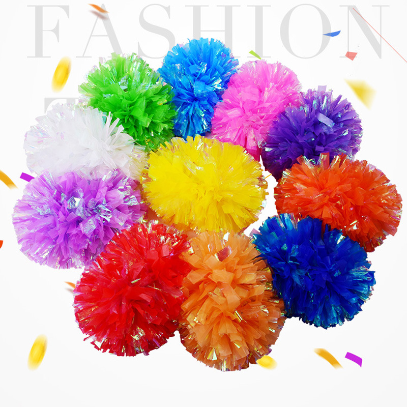 

1Pc Rainbow Plastic Cheerleader Pom Ppom Girl Cheer Refueling Props Cheerleading Pompon Pompoms Hhandle NonFading