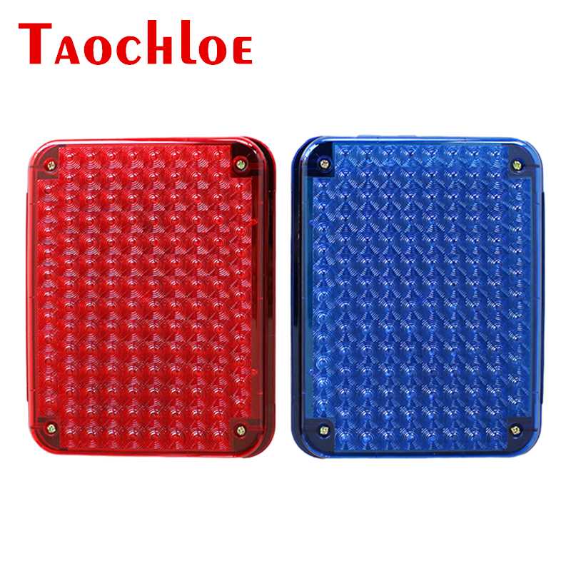 

2Pcs Red Blue 12V 24V 220V Traffic Flashing Light Strobe Lights For Ambulance Pumper Fire Engines Lamps Wagon, As pic