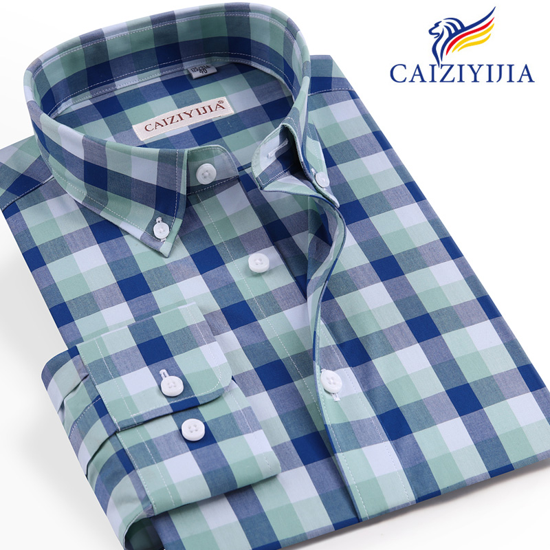 

Mens Casual Button-down Plaid Checkered Cotton Shirt Pocket-less Design Long Sleeve Standard-fit Holiday Hawaiian Gingham Shirts, Cl420551