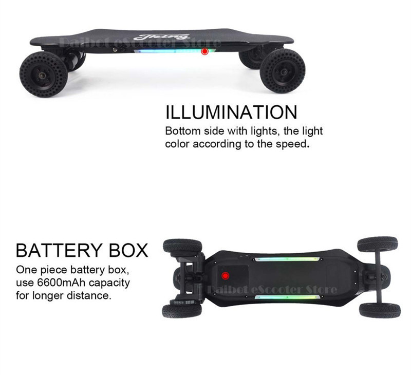 Daibot Four Wheels Electric Scooter Electric Scooters Colorful Lights 6 Inch Powerful 2000W 40kmh Electric Scooter Skateboard (22)