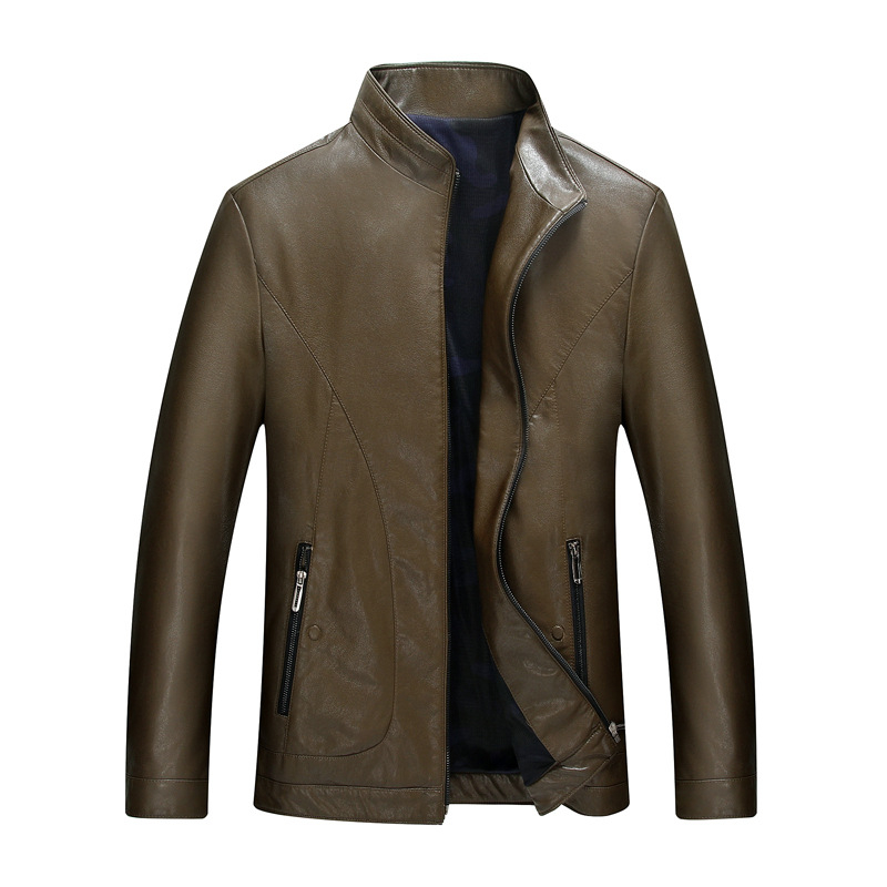 

2019 New Spring Autumn Men Business Casual Sheep Leather Men Short Jacket High Quality Fashion Trend Mens Leather Jacket,9901-1, 9901-1 pickles