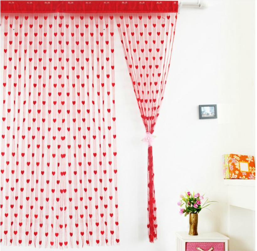 

2m*1m Heart String Curtain Window Door Balcony Home Decoration Decorative Curtain for Living Room Bedroom, 1pcs white