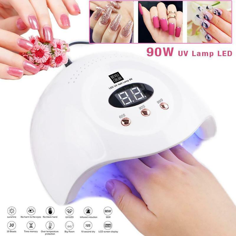 

Gel LED Lamp Portable Useful Manicure Timer Mini Curing Light Polish Sensor 90W Nail Dryer Durable, Us