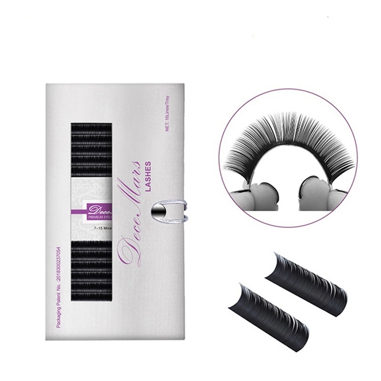 

Eyelash extension 7-15mm Mixed Length in one tray Synthetic Mink Eyelash Extension for Grafting eyelash extension use