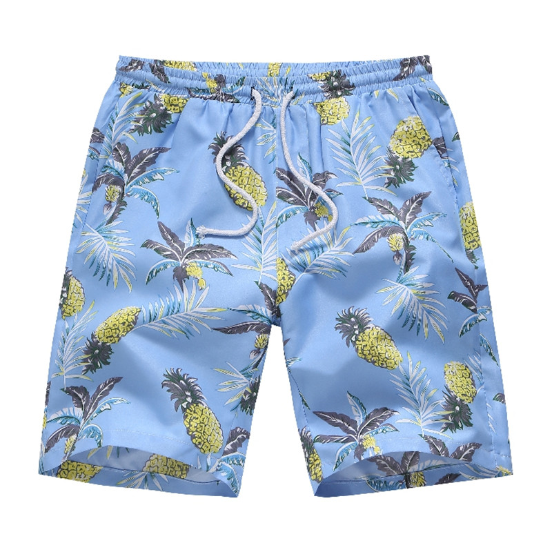 

Mens Designer Summer Shorts Pants Beach Print Pineapple Casual Holiday Style Loose Shorts Fashion Mens Sportswear, Blue