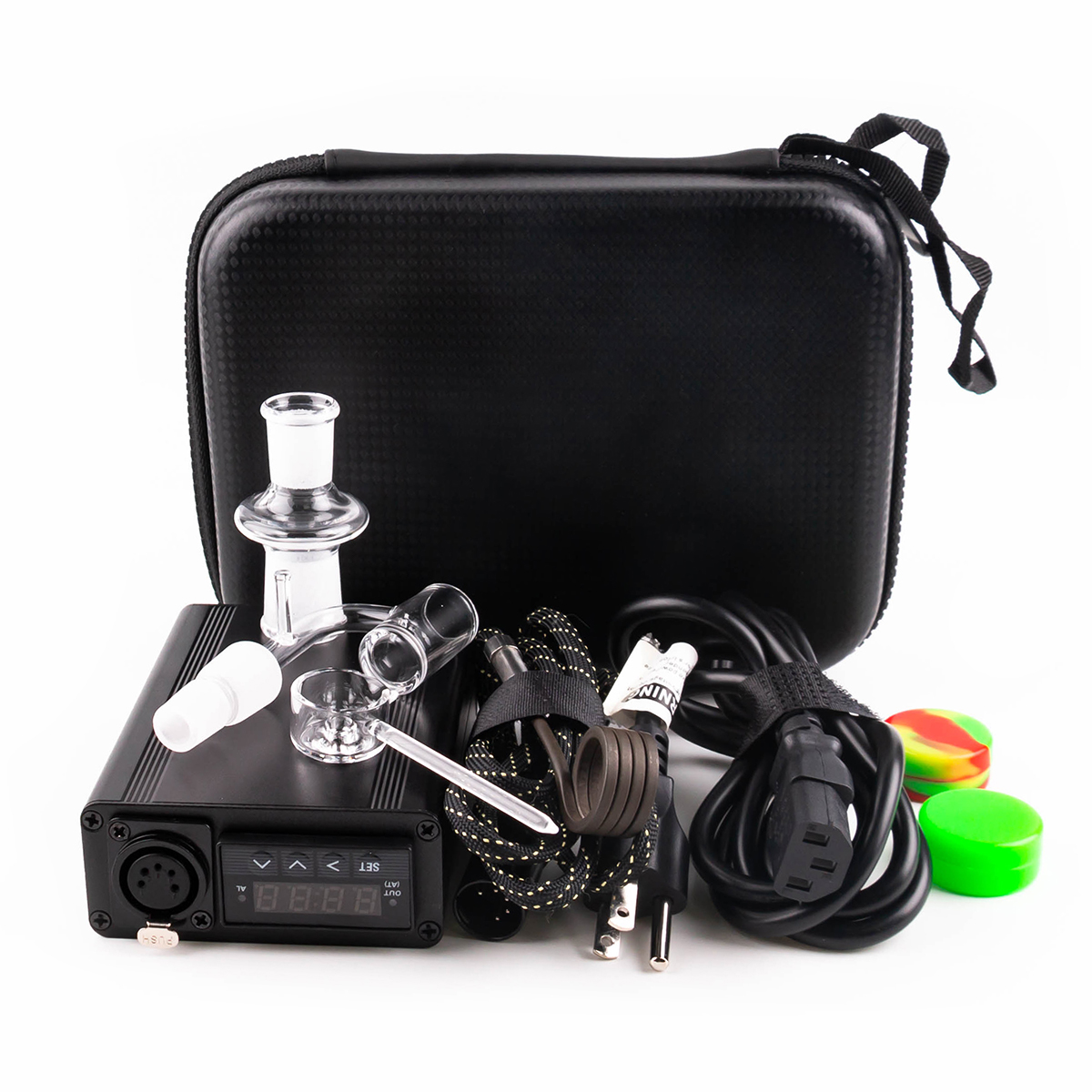 

2019 Newest Quartz Enail kit electric temperature control box with 14mm male heate Quartz bange nail for dab rigs Nail coil