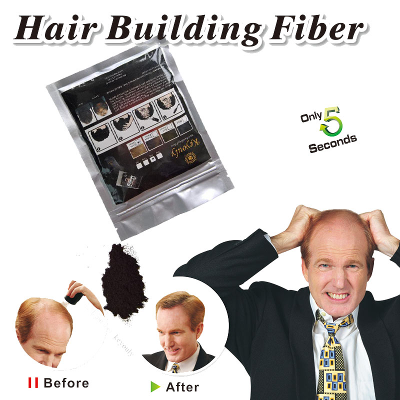 

1KG hair fiber powder refill black dark brown color hair building fiber material hair loss concealer cover thinning area