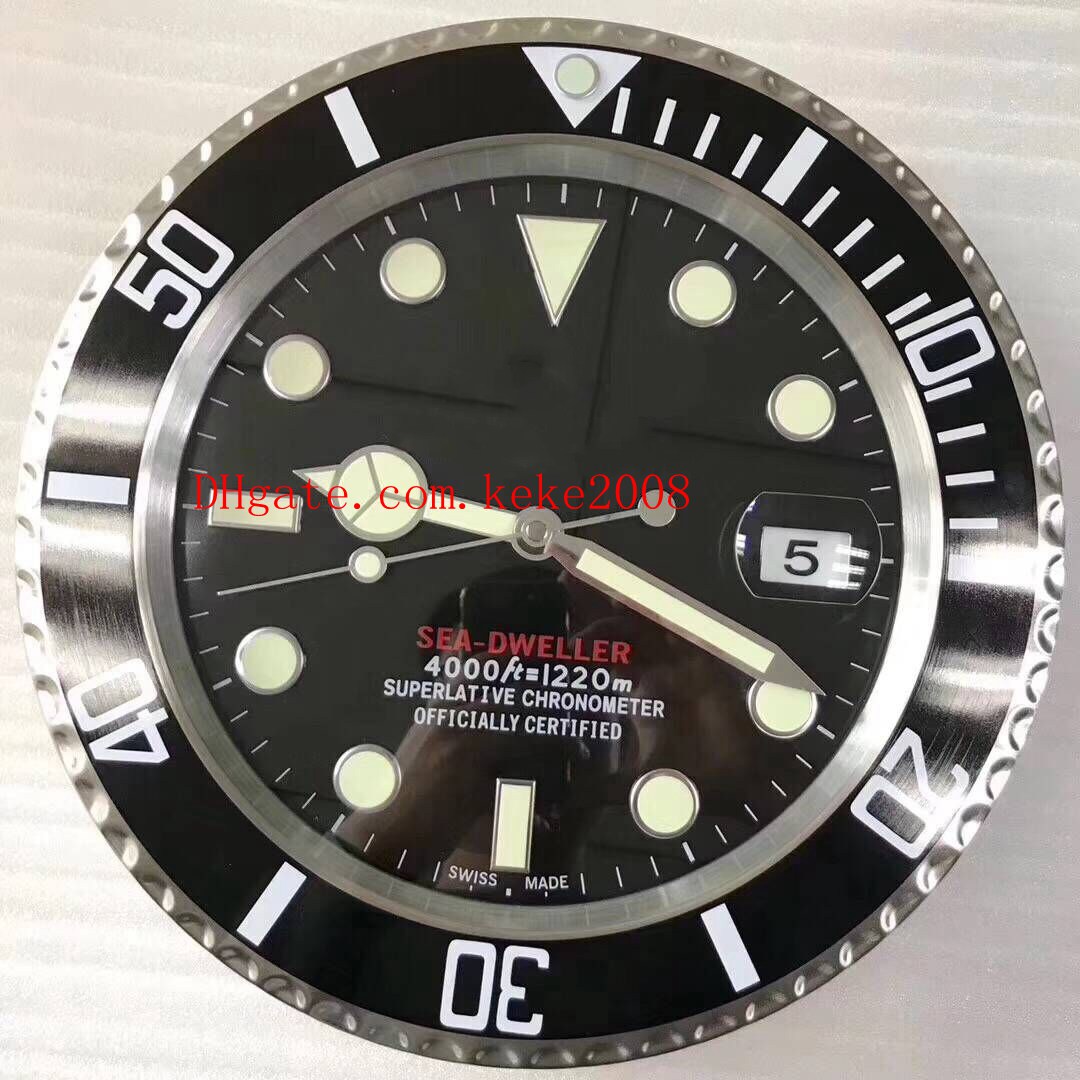 

9 style Luxury good wall clock Stainless 116610 116610LV 34cm x 5cm Blue Luminescent Magnifying glass date VK Quartz Home Decoration clock