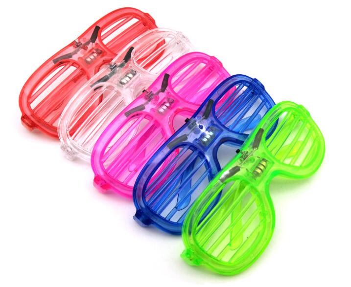 

Fashion Shutters Shape LED Flashing Glasses Light up kids toys christmas Party Supplies Decoration glowing glasses 30pcs/lot GB639