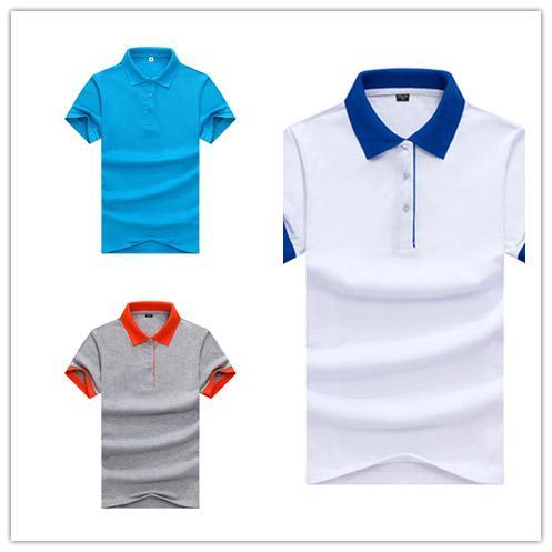 

Men and Women POLO or long shirt Classic Silk Fiber Short Sleeve Uniform T-Shirt J1-117, Gray