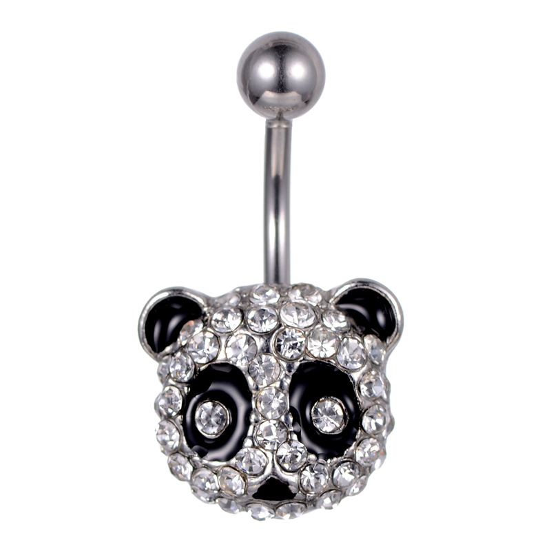 

D0695 ( 1 color ) Clear Panda style navel button ring piercing body jewlery