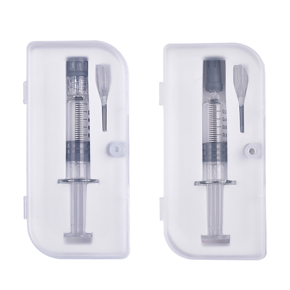 

1ml Pyrex Oil Syringe Borosilicate Luer Head Luer Lock Injector with Needle Gift Box Packaging Oil Filling Tools For Glass Vape Tank