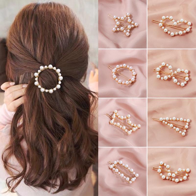 

Fashion Pearl Frog Buckle Hair Clip Korea Headwear Adult Word Clip Liu Seaside Girl Hairpin Hair Accessories