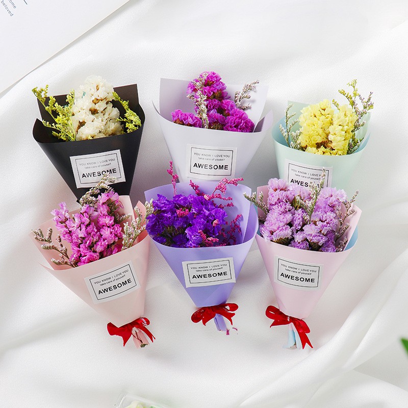 

Natural Dried Flowers Forget Me Not Bouquet Real Freshly Harvested Dry Flower Bunch Arrangements Decoration