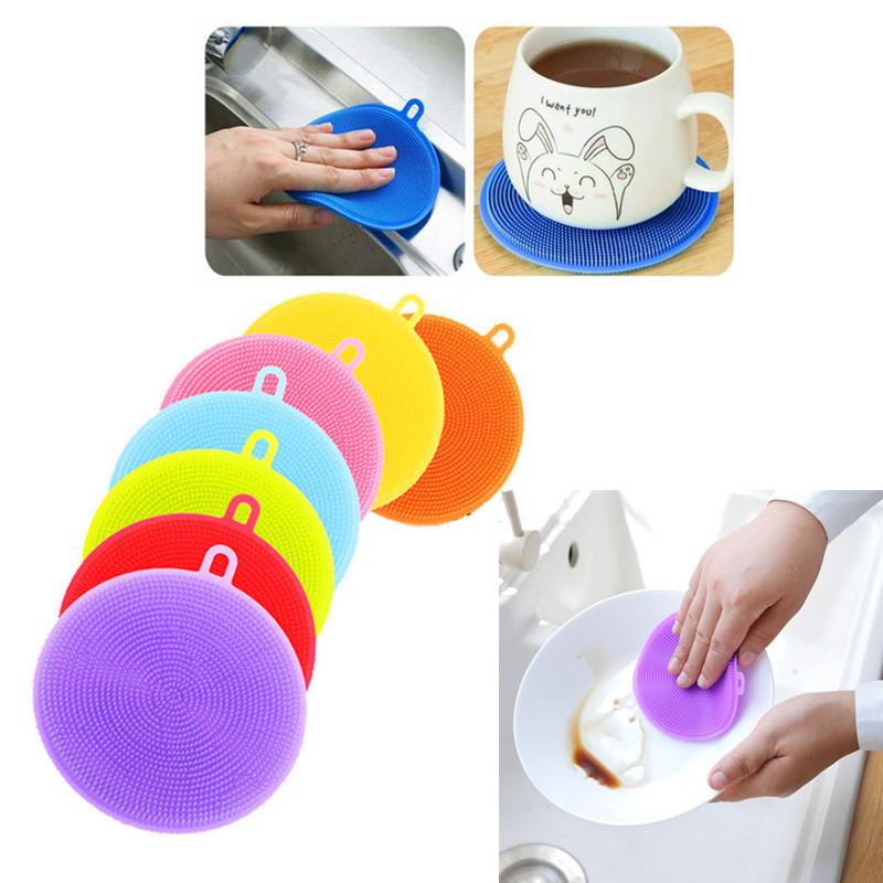 

Sponge Silicone for Bowl Pot Cleaning Brushes Cooking Tool Cleaner Sponges Scouring Pad Silicone Dish Sponge Washing Brush