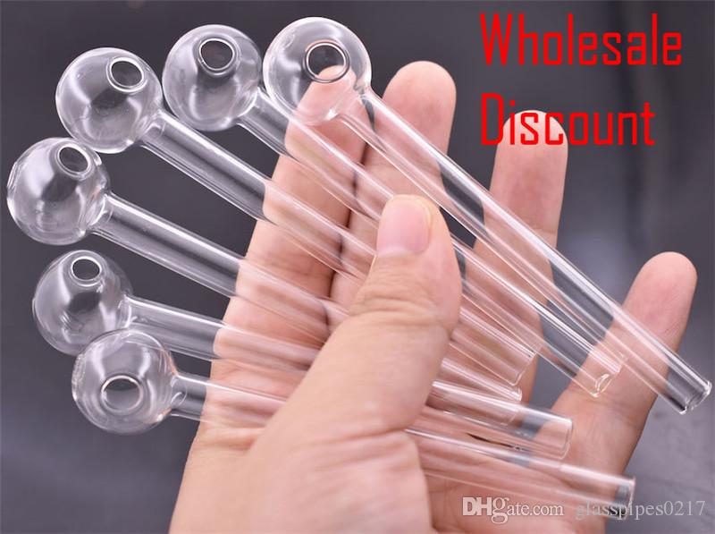 

Handcraft Pyrex Glass Oil Burner Pipe Mini Smoking Hand Pipes Thick Glass Pipe for smoking Free Shipping