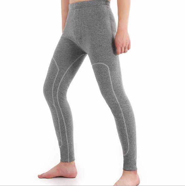 

Winter Warm Pants Men's Solid Color Warm Leggings Men Plus Velvet Thick Knee Pads Cotton Comfortable Thermal Underwear Bottoms, Dark gray