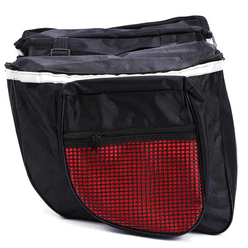 

Waterproof Mountain Road Bicycle Bike Rack Back Rear Seat Tail Carrier Trunk Double Pannier Bag Back Rain Cover And Red, Black