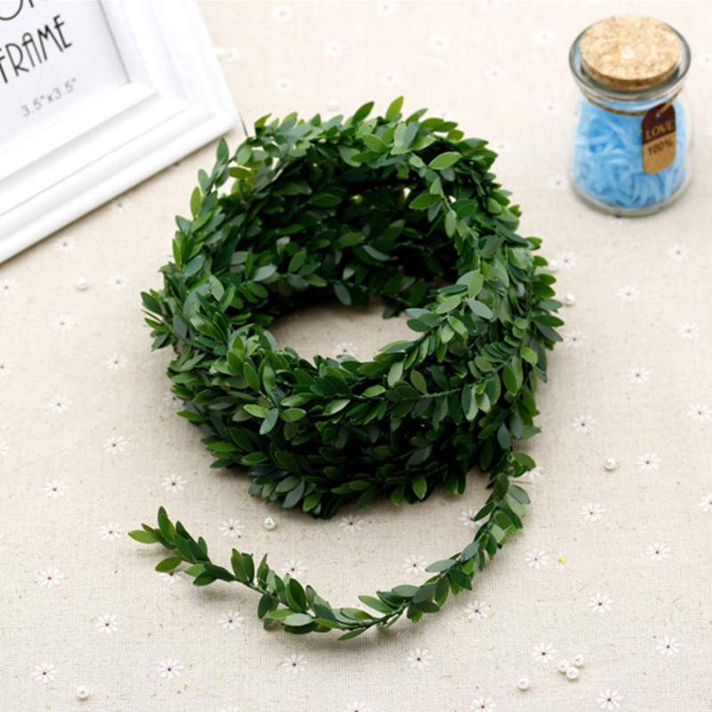 

750CM / PCS Cheap Man-Made Ever Spring Autumn Flower Artificial Plant Green Garland Plant Rattan Leaves Home Decoration Wedding