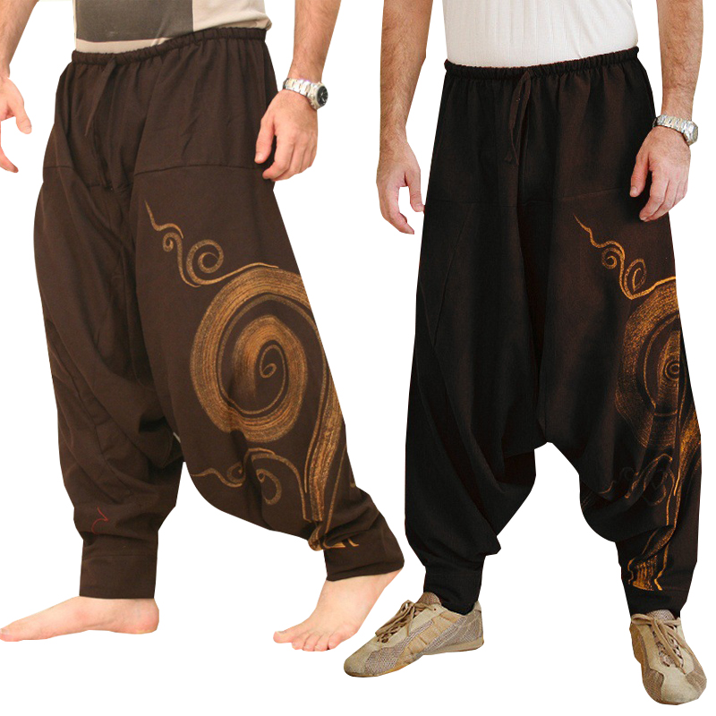 

Mens Baggy Harem Pants Festival Hippie Boho Harem Desert Trousers Men Casual Loose Pants Male Clothing Casual Yoga Punk, Lm02 gray