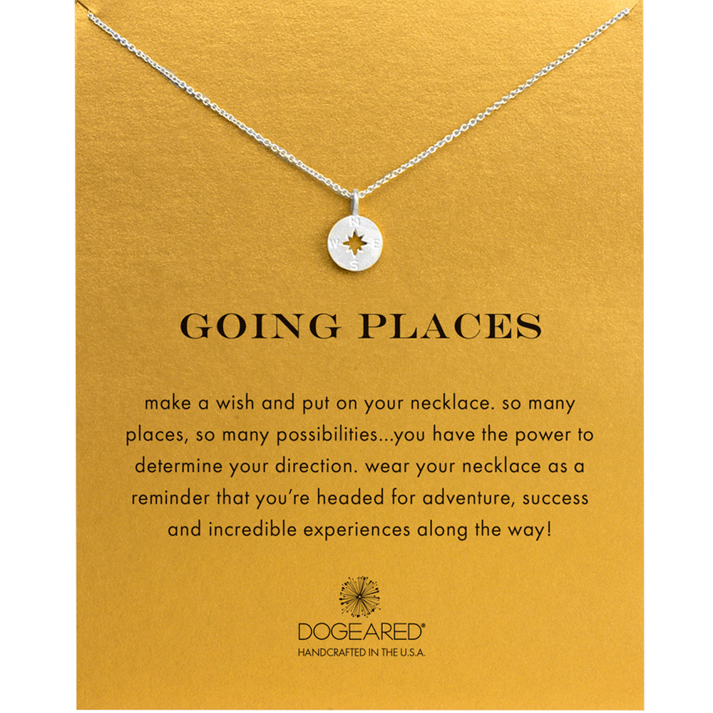 

Fashion Dogeared Necklace compass Pendant WITH CARD gold color noble and delicate choker necklace 5985