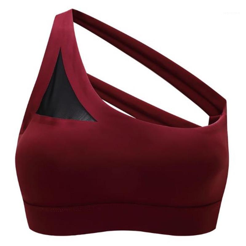 Profetional Sports Bras Womens One Shoulder Fitness Bras Fashion Sexy Push Up Quick Dry Yoga Bras