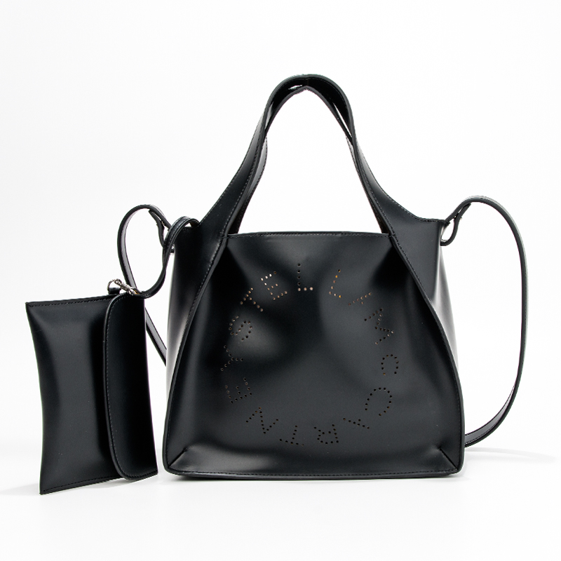 

Stella Mccartney Women Fashion Handbag Bag Medium and Small Size PVC Leather Lady Shopping Bag with Purse, Black