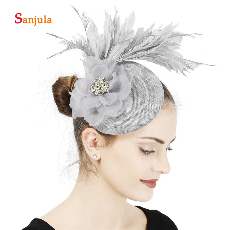 Fascinator Hats for Women Flower Linen Headwear Ladies Kentucky Derby Party Hair Accessories Cocktail Hat Ivory