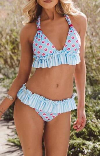 

Top 2019 Women' Beach Bikini Swimsuit Sexy bikini printed pleated sexy sport bikini split Sexy flexible stylish Swim wear set online store