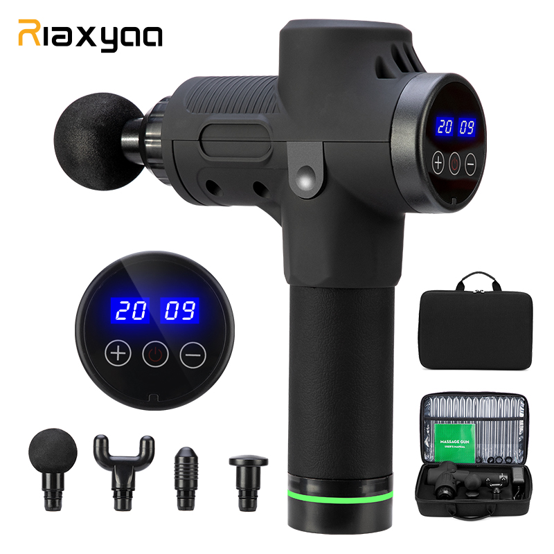 

20 Gears LCD touch screen High frequency muscle massage gun Electric massager deeply mucsle massage after exercise body