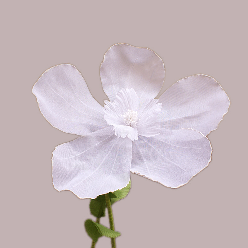 

50cm Artificial linen Poppy Flower head Wedding Flower wall Decoration Road Lead home decoration Display poppies Fake flowers, White