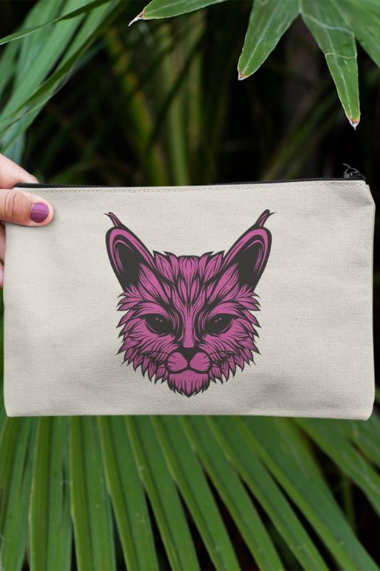 

Angemiel Clutch Mystic Purple Cat Portfolio Hand Makeup Bag