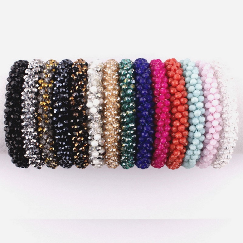 

Boho Elastic Bracelets & Bangles For Women Vintage Stretch Bohemian Femme Crystal Glass Beads Bracelets Party Jewelry