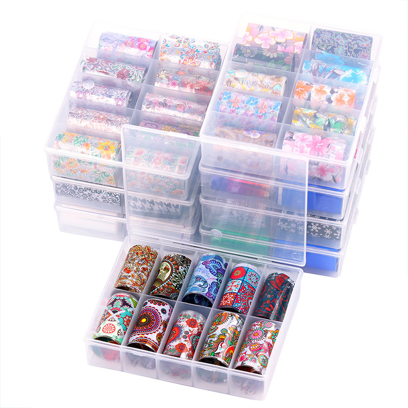 

NA063 10 roller Starry Sky Nail Foils Holographic Transfer Water Decals Nail Art Stickers 4*120cm DIY Image Nail Tips Decorations Tools, 10pcs nail transfer foil per box