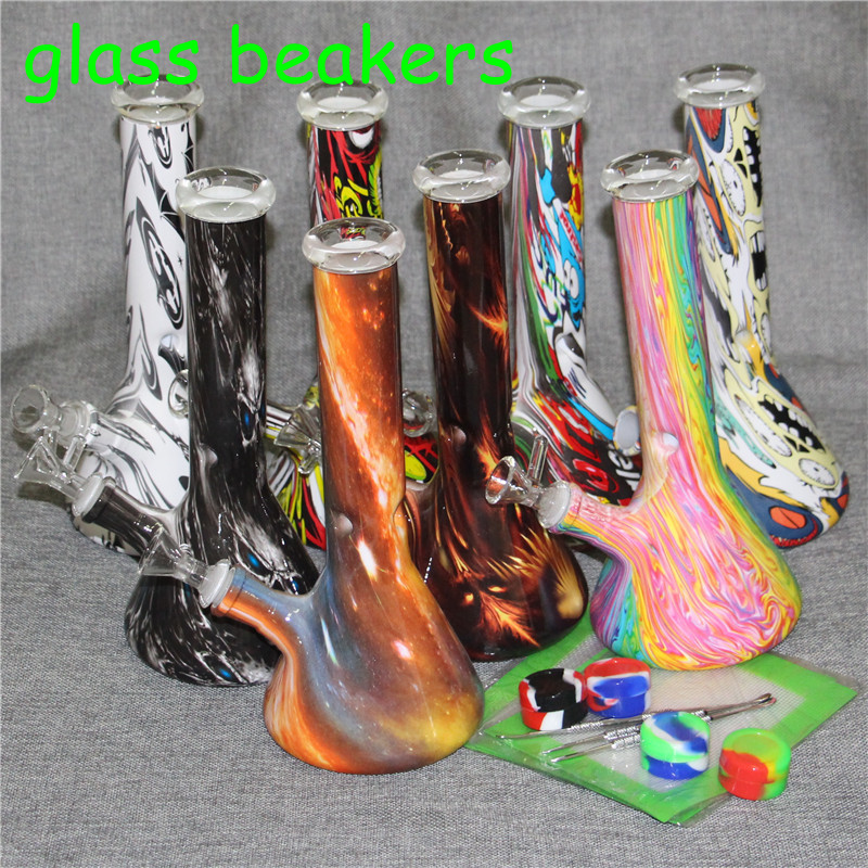 

New Glass Rigs 14mm Female Straight Recycler Bongs Thick Pyrex Mini Dab Beaker Bong for Glass Water Smoking Pipes