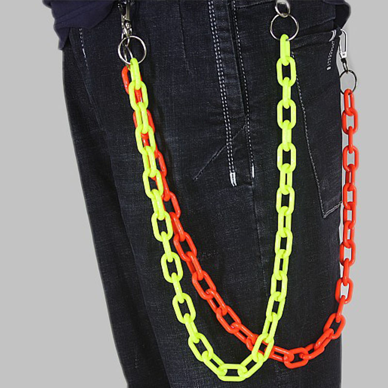 

Other Punk Street Waist Chain Male Women Pants Multi Layer HipHop Hook Trousers Keychain Jewelry