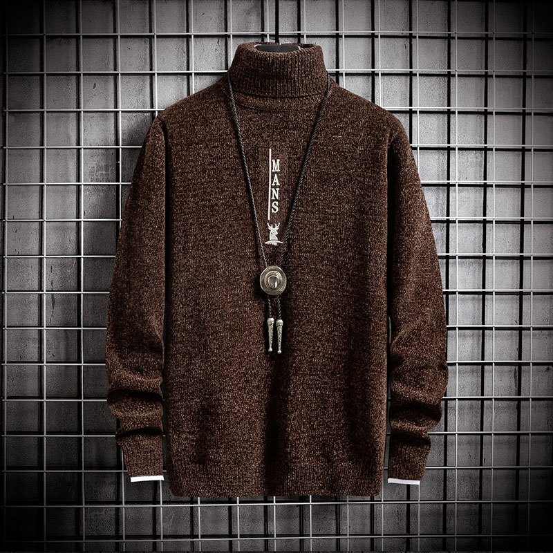 

Turtleneck Men's Sweater With Deer Hip Hop Thick Warm Male Knitwear New Mens Christmas Sweaters And Fashion Winter Pullover Men, Black