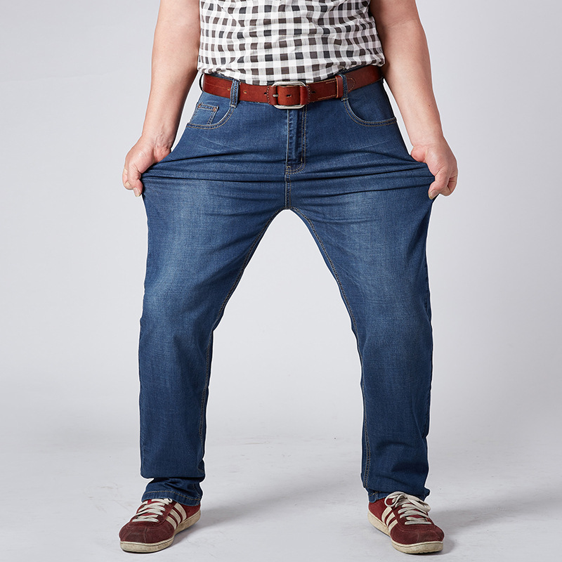 

Plus Size 30-52 Mens Spring Autumn Stretch Blue Denim Jeans Casual Bggy Patns High Quality Jeans Men 9XL, 8632