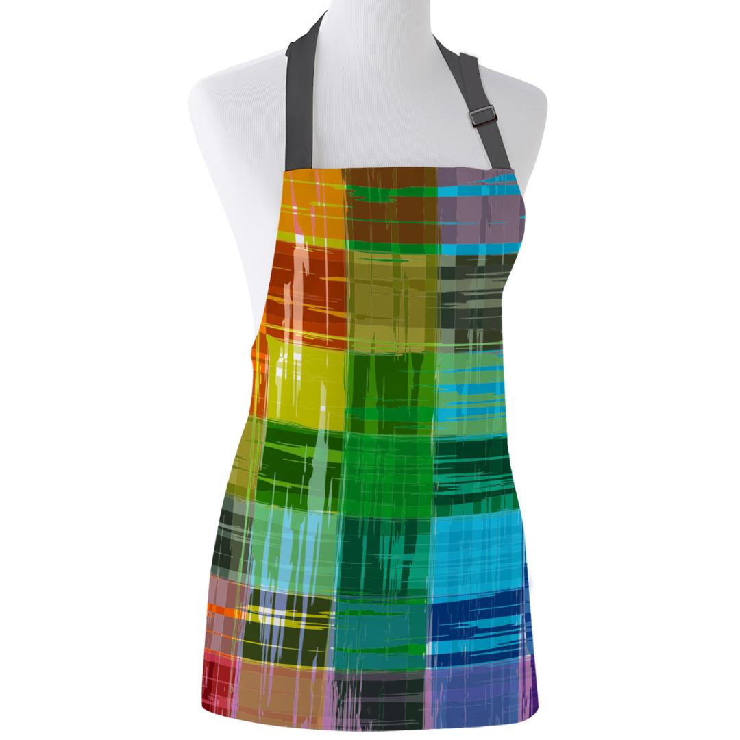 

Kitchen Apron Abstract Rainbow Color Paint Adjustable Bib Canvas Aprons For Women Cooking Baking Restaurant Kids Apron Pinafore